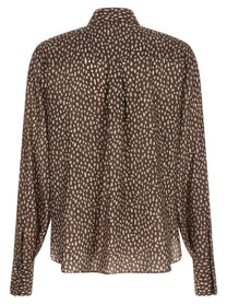 Brunello Cucinelli Lavallière Collar Shirt Brown