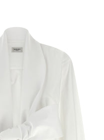 Saint Laurent Lavallière Collar Shirt White