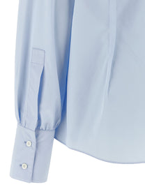PRADA Lavallière Collar Shirt Blue