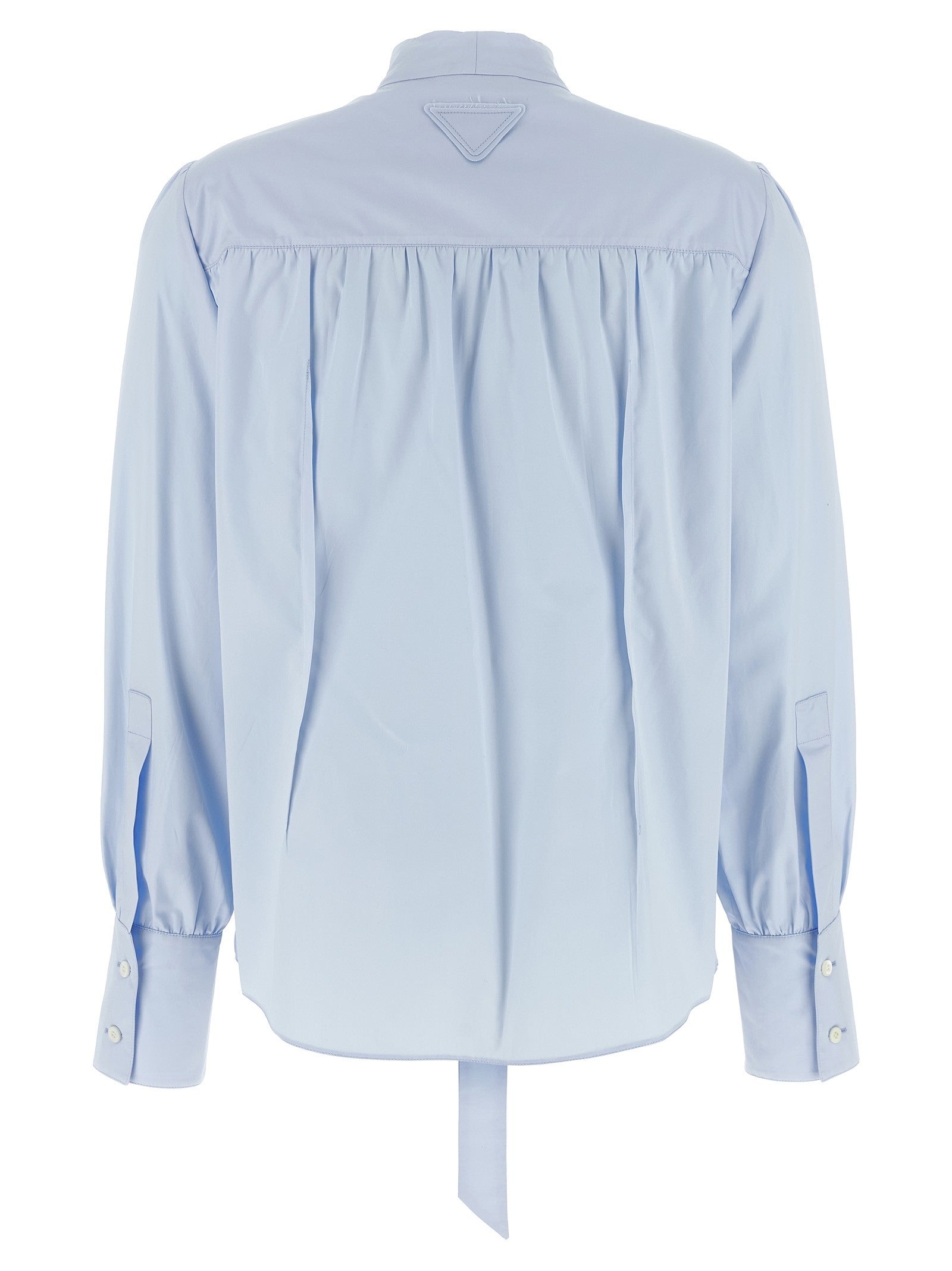PRADA Lavallière Collar Shirt Blue