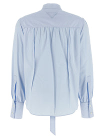PRADA Lavallière Collar Shirt Blue