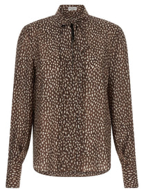 Brunello Cucinelli Lavallière Collar Shirt Brown