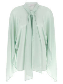 Stella McCartney Lavallière Collar Shirt Green
