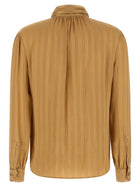 Saint Laurent Lavallière Neck Blouse Beige, view 2