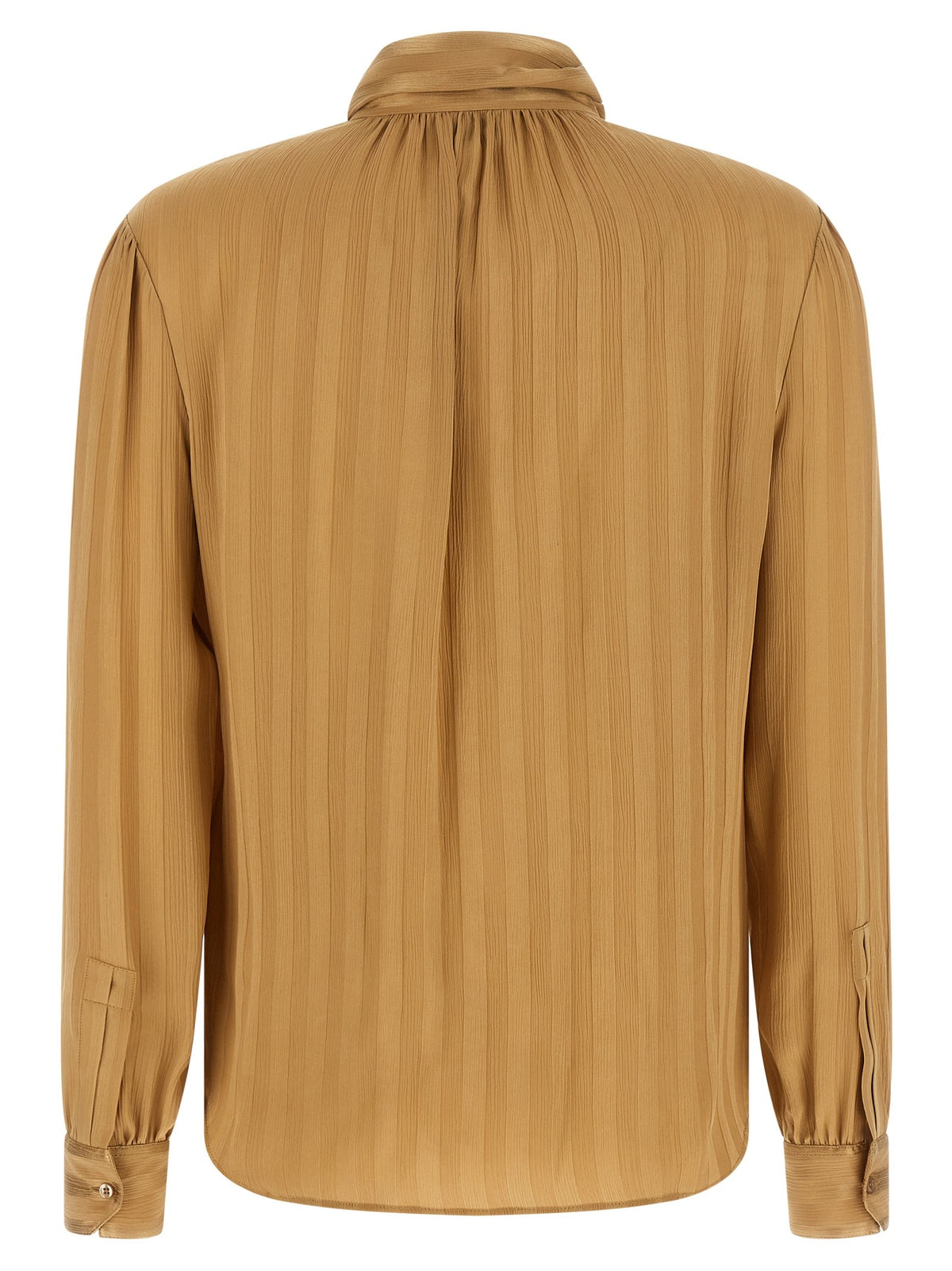 Saint Laurent Lavallière Neck Blouse Beige, view 2