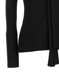 Toteme Lavallière Neck Cardigan Black