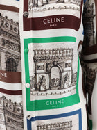 Celine Women's Lavalliere Printed Silk Shirt White