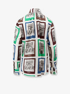 Celine Women's Lavalliere Printed Silk Shirt White