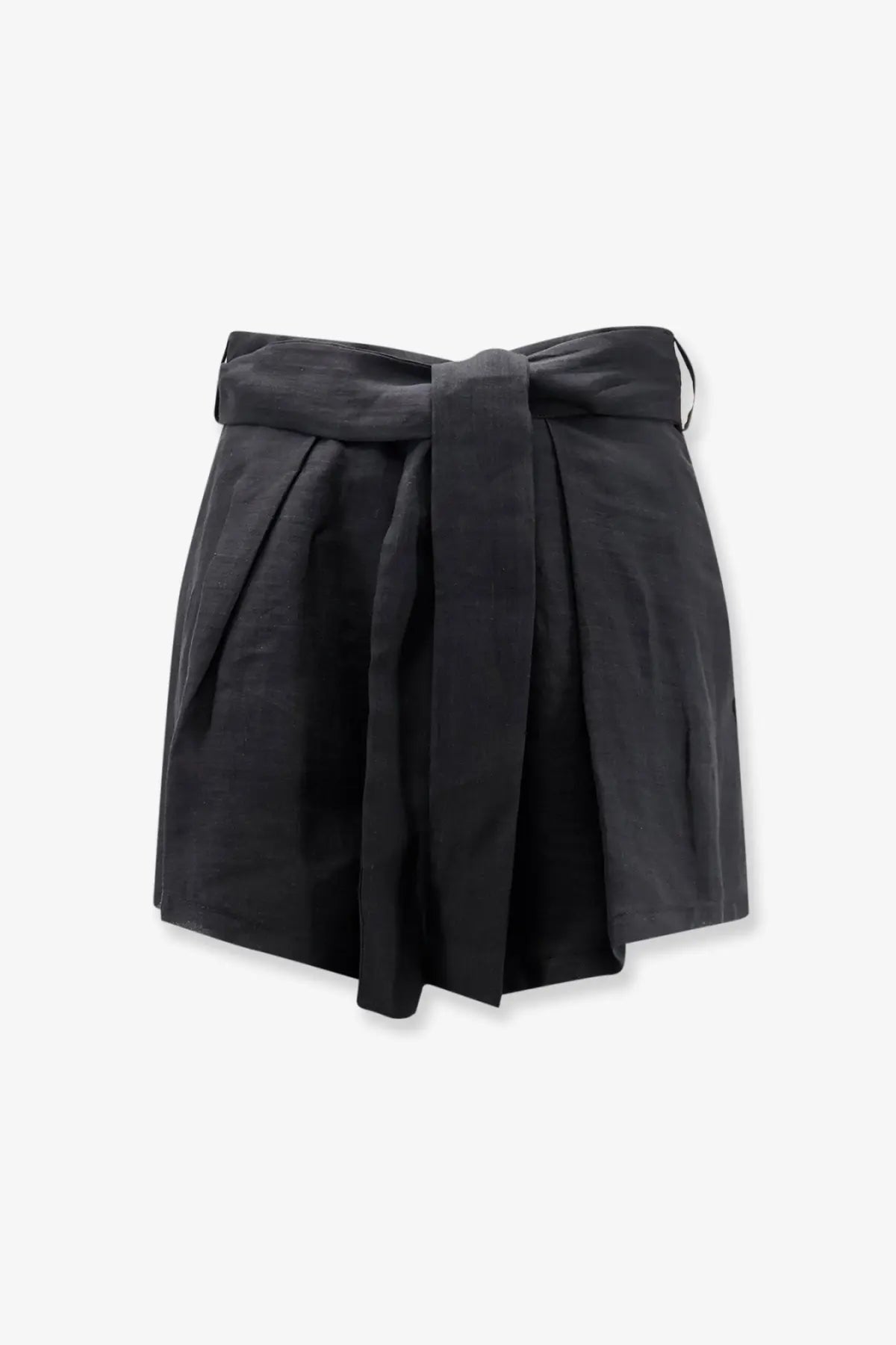 Lavi women’s dafne ramie black pleated mini skirt with self-tie waistband perfect for casual wear