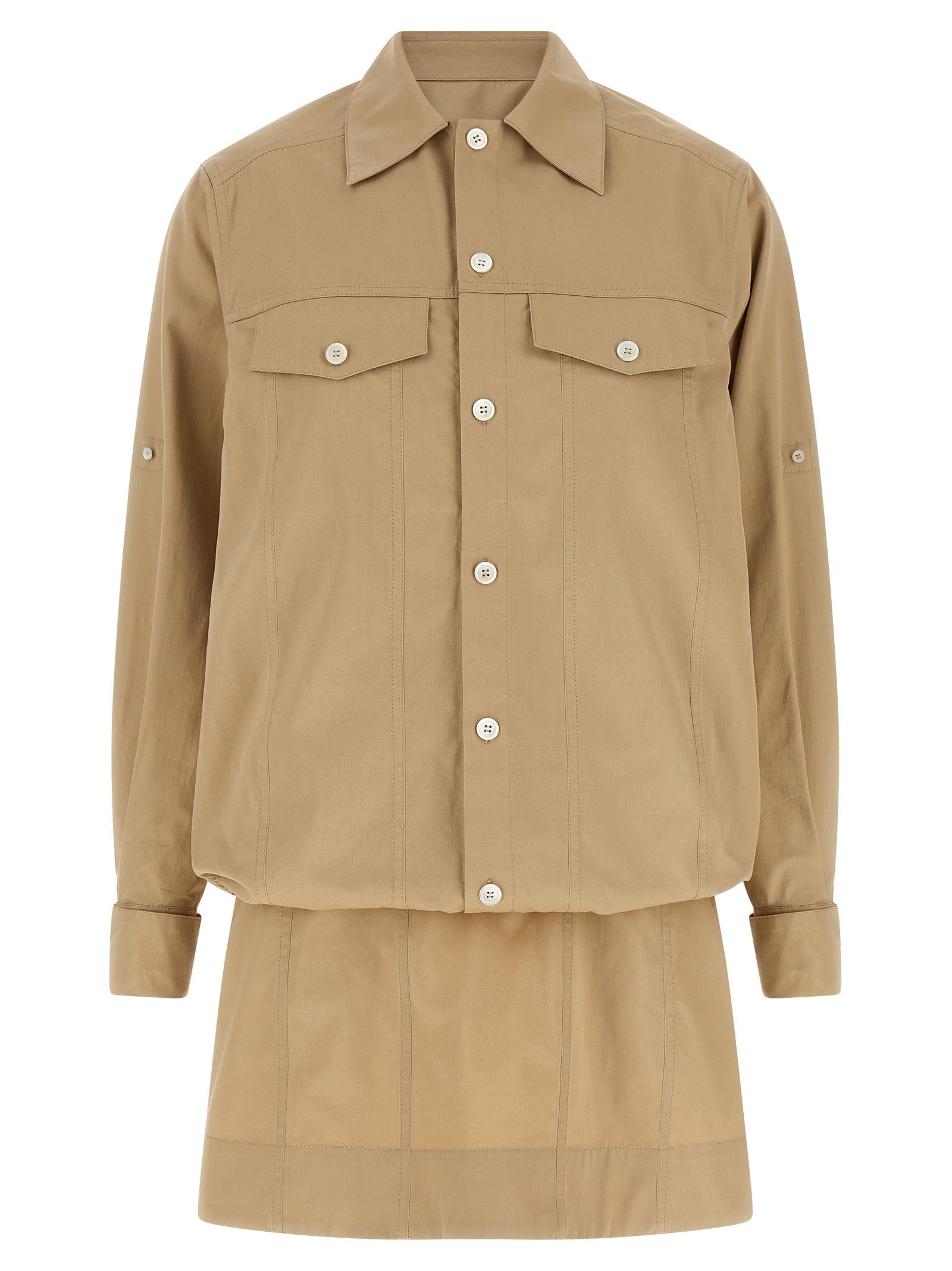 Loewe Layered Construction Dress Beige