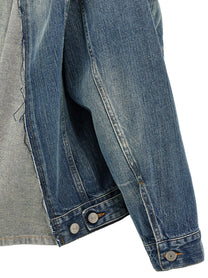 MM6 Maison Margiela Layered Denim Jacket Blue, view 4