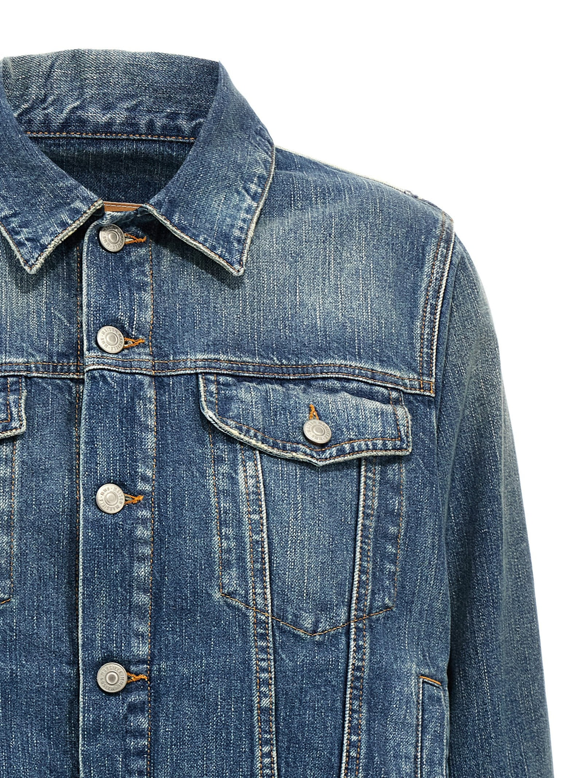 MM6 Maison Margiela Layered Denim Jacket Blue, view 3