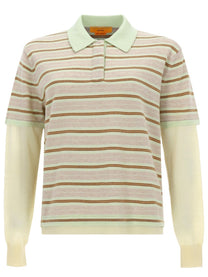 Guest In Residence Women's Layered Stripe Rugby Polo Shirt Green