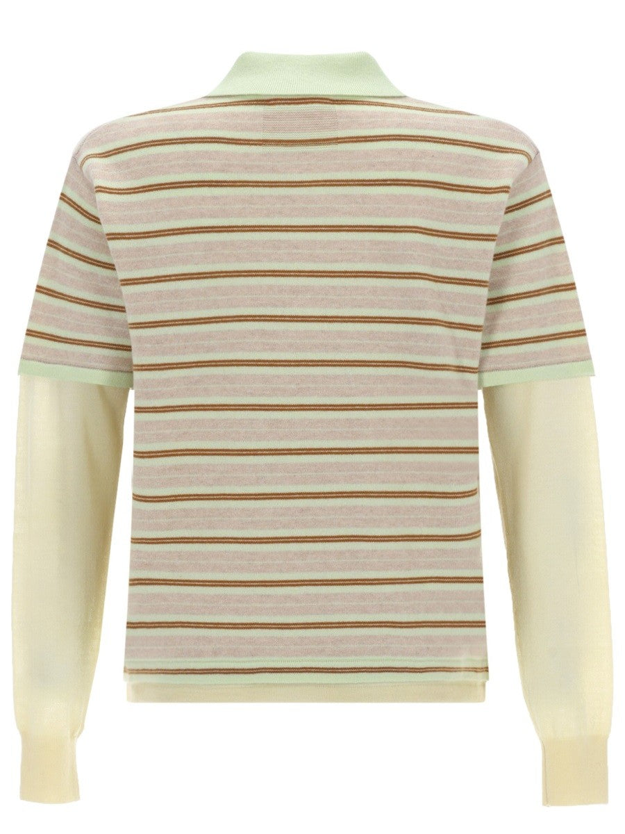 Guest In Residence Women's Layered Stripe Rugby Polo Shirt Green