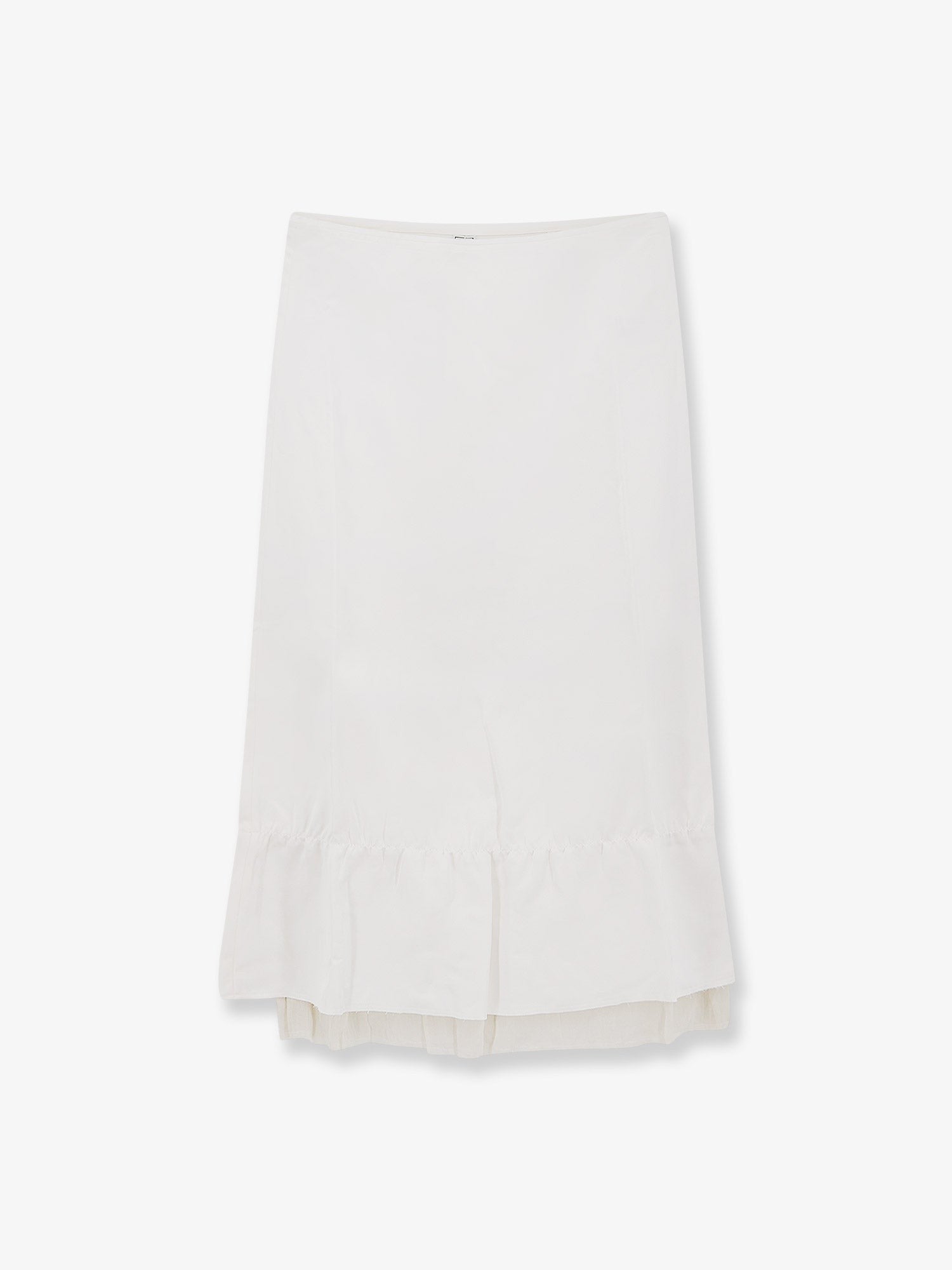 Toteme Women's Layered Viscose and Linen Blend Skirt White