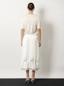 Toteme Women's Layered Viscose and Linen Blend Skirt White
