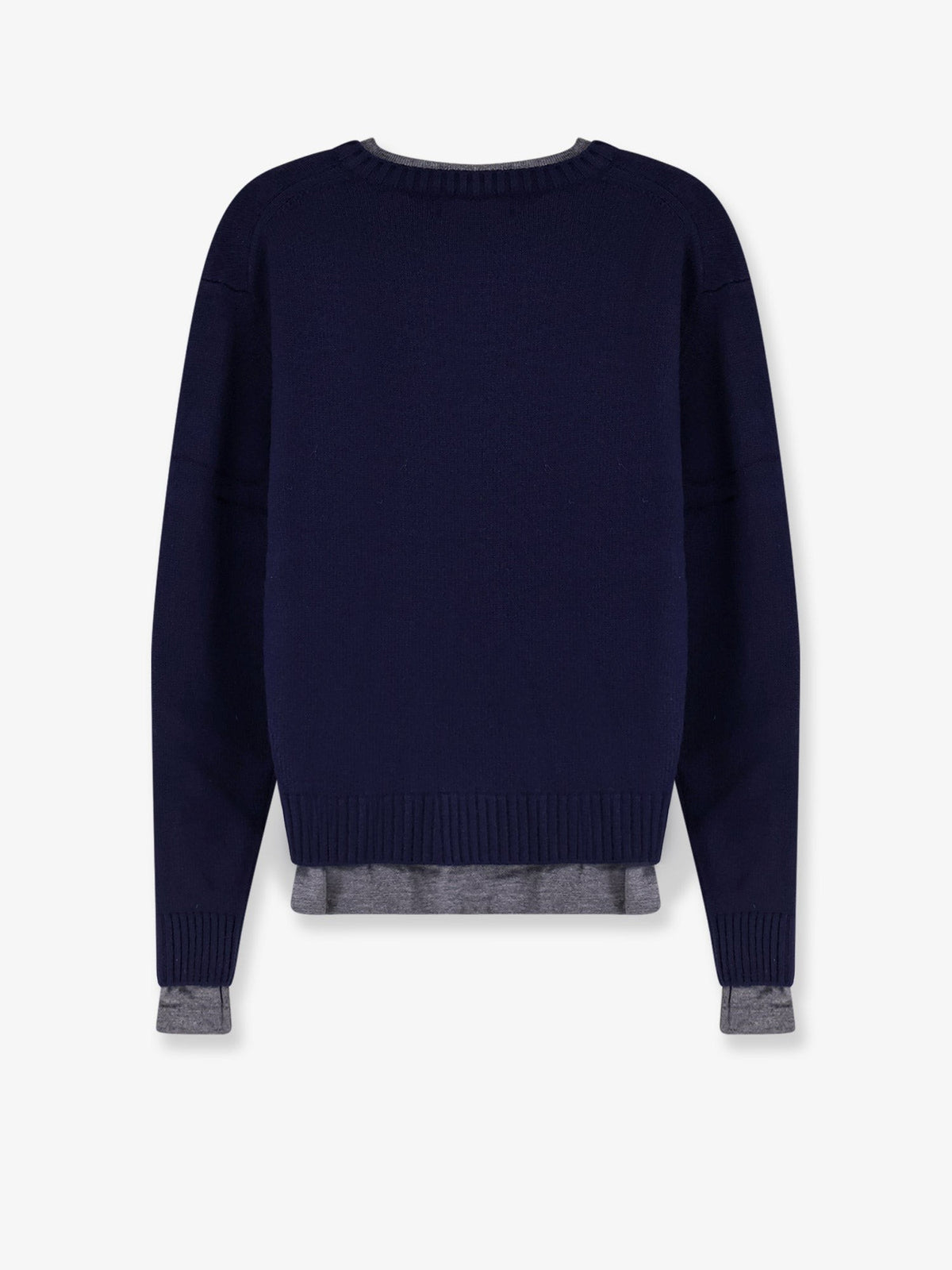 Tonywack Men's Layered Wool and Cashmere Sweater Grey
