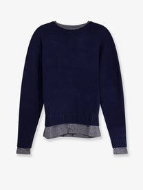 Tonywack Men's Layered Wool and Cashmere Sweater Grey