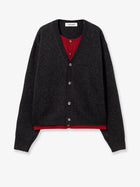Tonywack Men's Layered Wool Blend Cardigan Grey