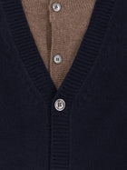 Tonywack Men's Layered Wool Blend Cardigan Beige, view 3