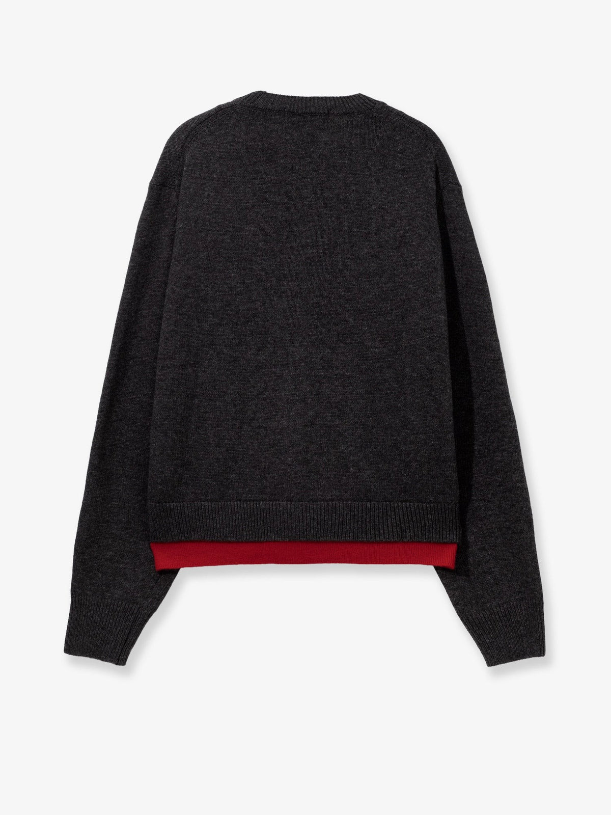 Tonywack Men's Layered Wool Blend Cardigan Grey