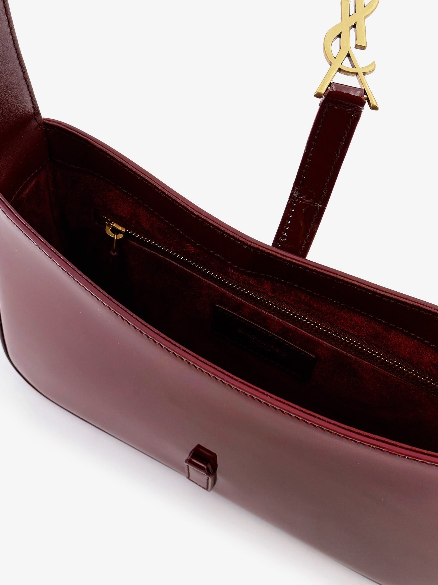 Saint Laurent Women's LE À Bordeaux Patent Leather Shoulder Bag Red