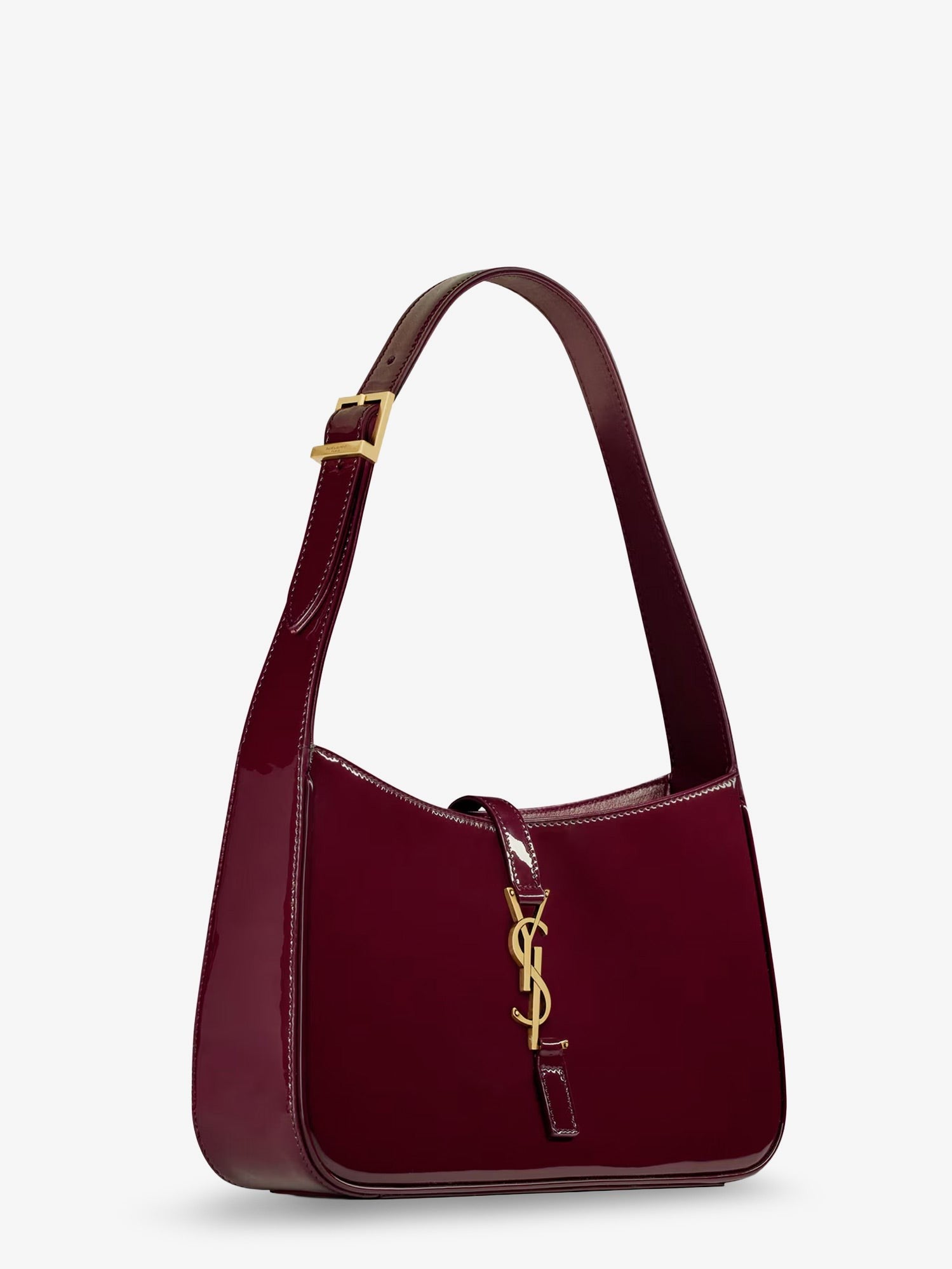 Saint Laurent Women's LE À Bordeaux Patent Leather Shoulder Bag Red
