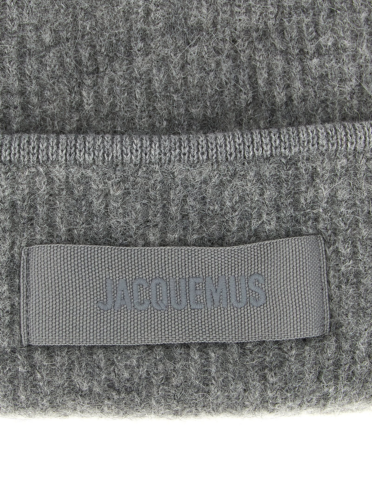 JACQUEMUS Le Bonnet Gros Grain Beanie Grey