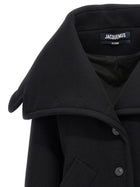 JACQUEMUS Le Caban Caruso Coat Black, view 3