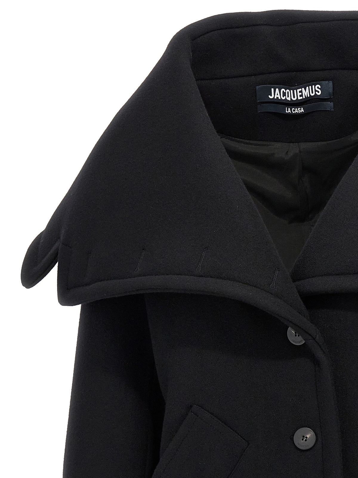 JACQUEMUS Le Caban Caruso Coat Black, view 3