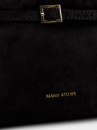 Manu Atelier Women's Le Cambon Suede Crossbody Bag Black, view 4