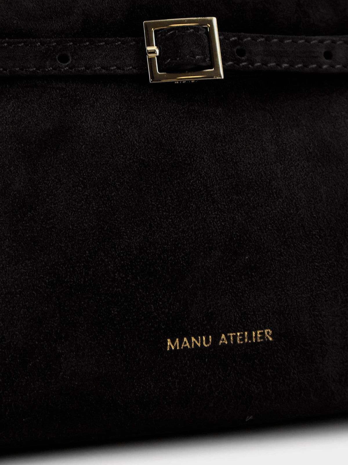 Manu Atelier Women's Le Cambon Suede Crossbody Bag Black, view 4