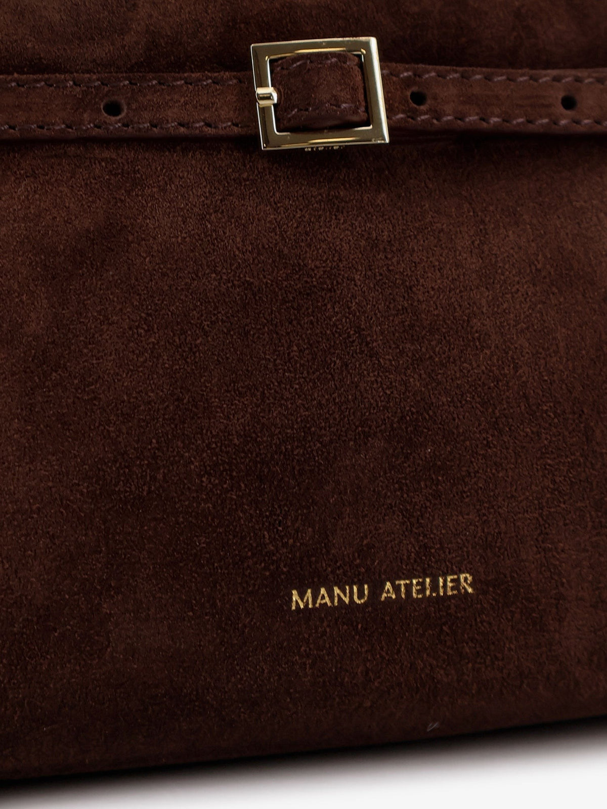 Manu Atelier Women's Le Cambon Suede Handbag Brown, view 4