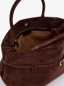 Manu Atelier Women's Le Cambon Suede Handbag Brown
