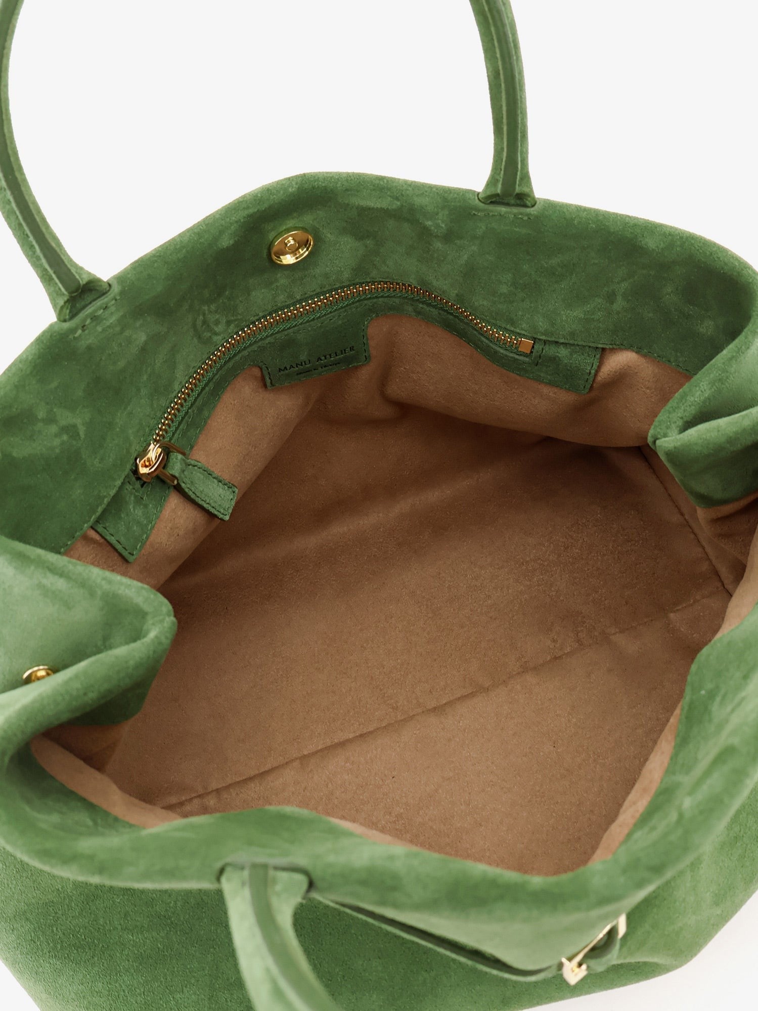 Manu Atelier Women's Le Cambon Suede Handbag Green