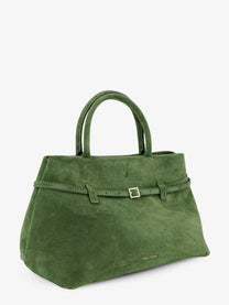 Manu Atelier Women's Le Cambon Suede Handbag Green