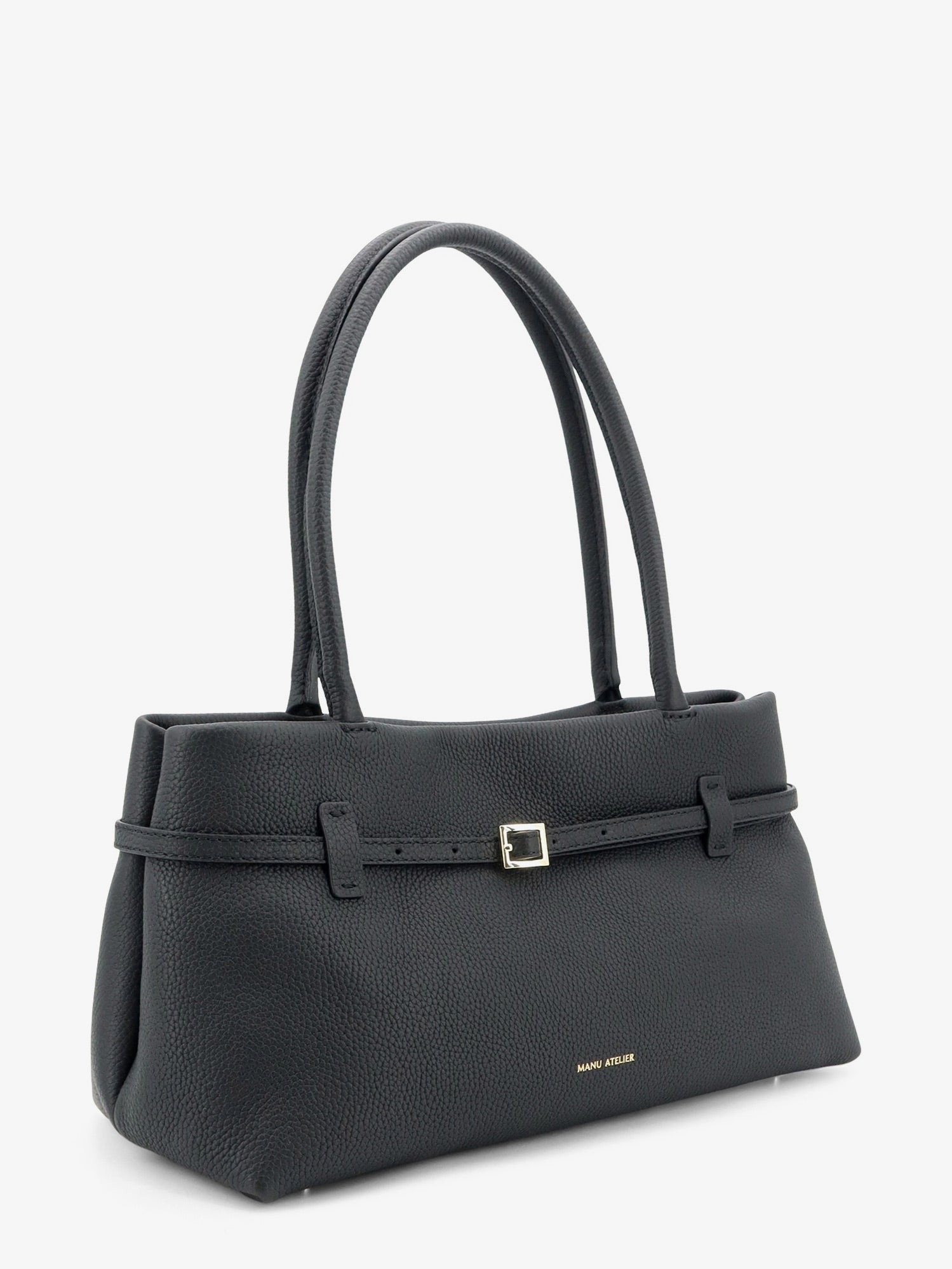 Manu Atelier Women's Le Cambon East West Leather Shoulder Bag Black