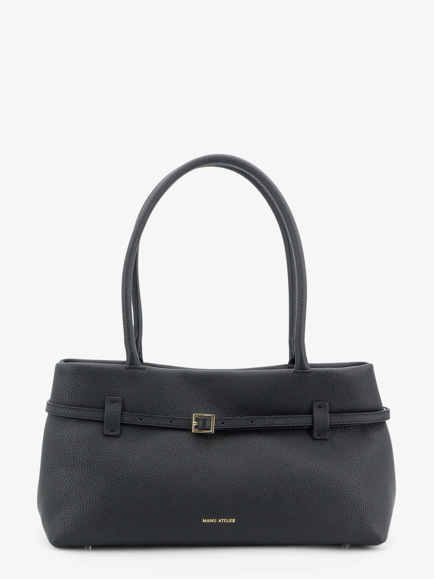 Manu Atelier Women's Le Cambon East West Leather Shoulder Bag Black