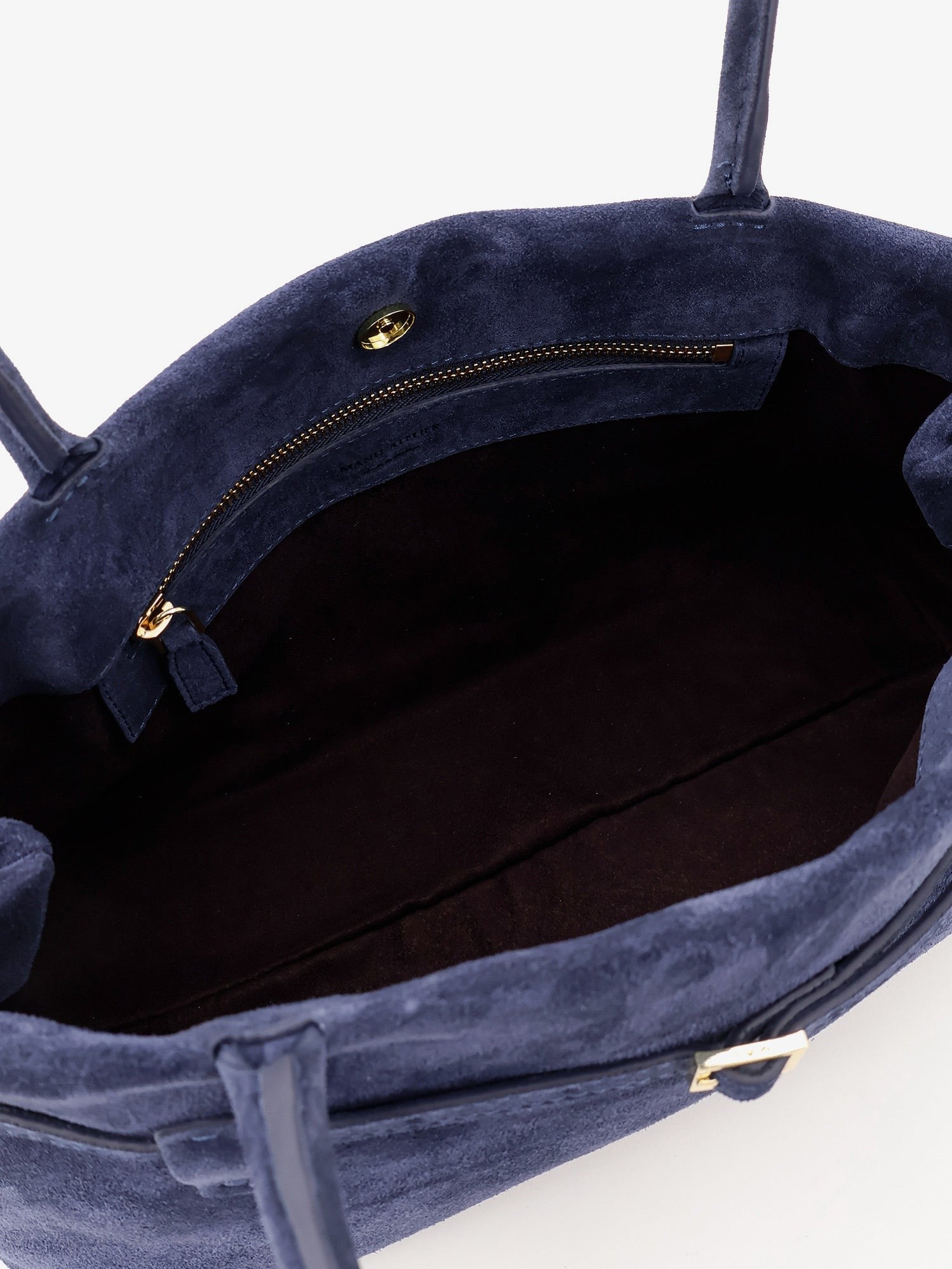 Manu Atelier Women's Le Cambon East West Suede Shoulder Bag Blue