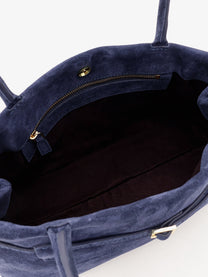 Manu Atelier Women's Le Cambon East West Suede Shoulder Bag Blue