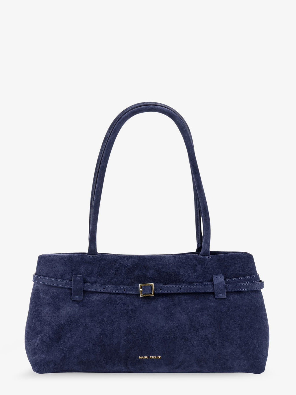 Manu Atelier Women's Le Cambon East West Suede Shoulder Bag Blue
