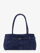 Manu Atelier Women's Le Cambon East West Suede Shoulder Bag Blue