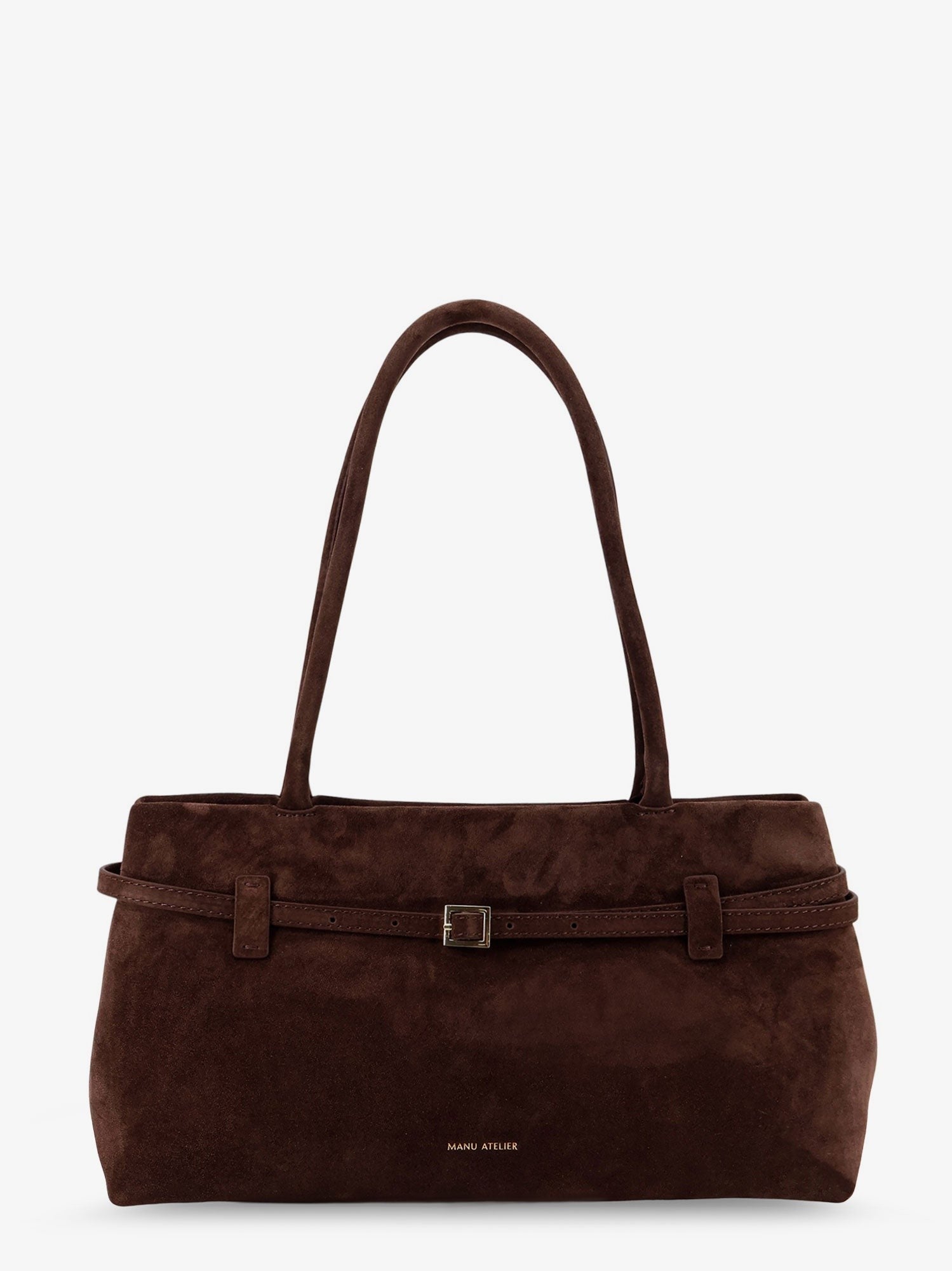Manu Atelier Women's Le Cambon East West Suede Shoulder Bag Brown
