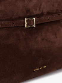 Manu Atelier Women's Le Cambon East West Suede Shoulder Bag Brown