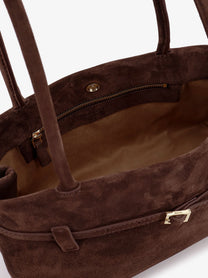 Manu Atelier Women's Le Cambon East West Suede Shoulder Bag Brown