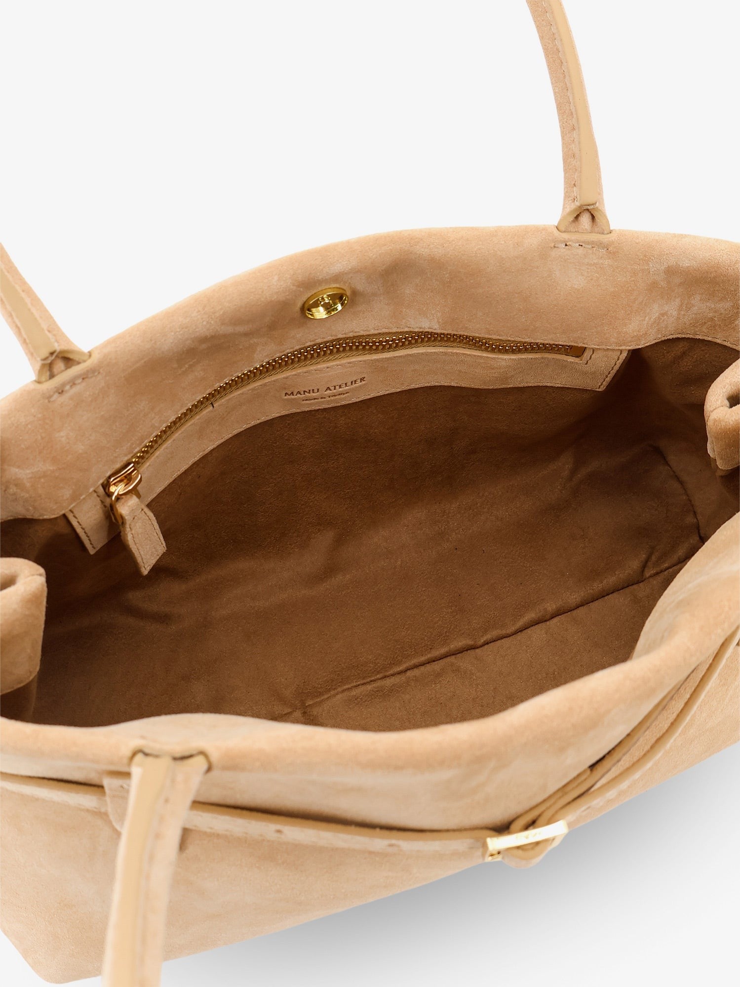 Manu Atelier Women's Le Cambon East West Suede Shoulder Bag CACHEMIRE
