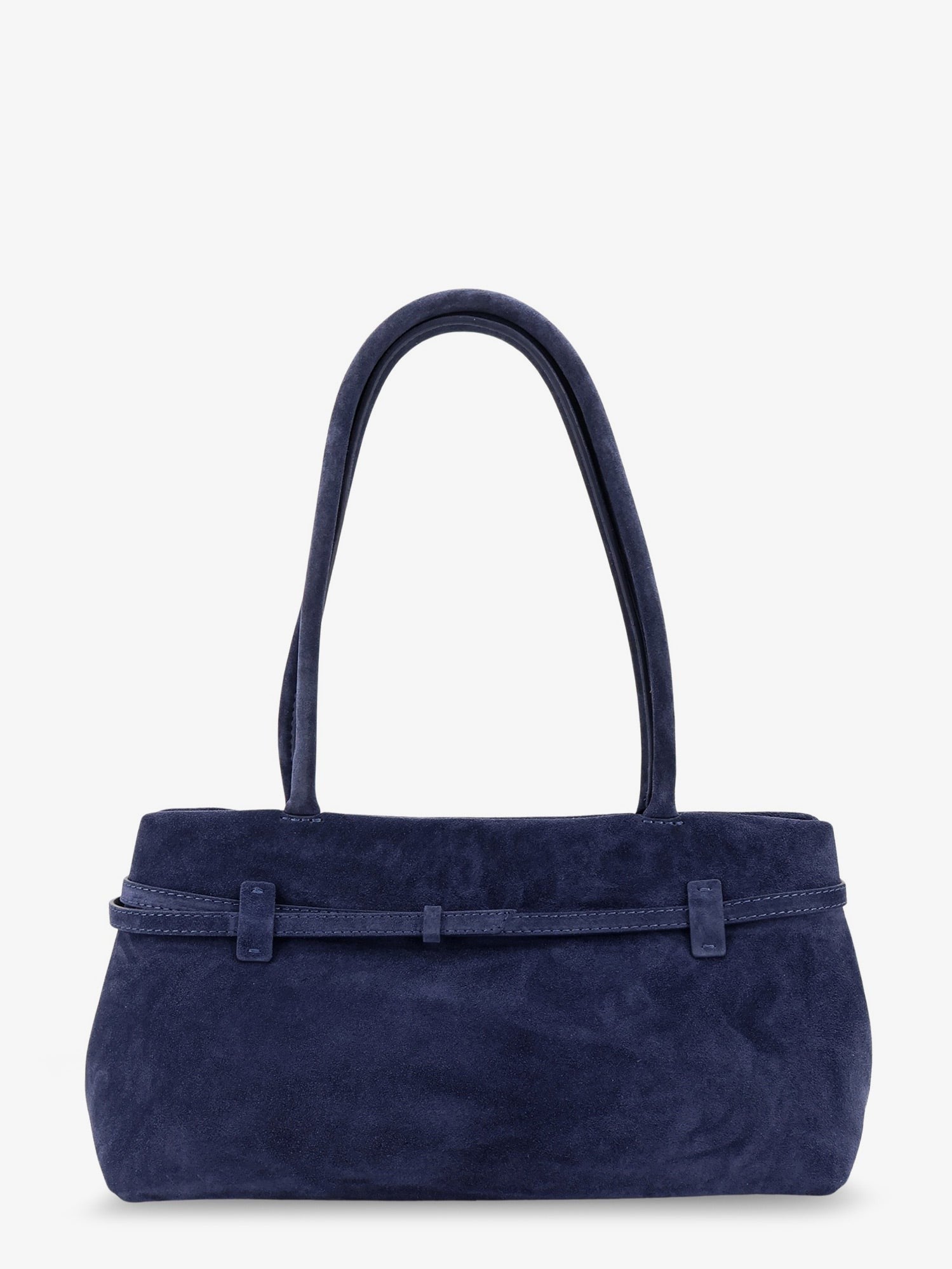 Manu Atelier Women's Le Cambon East West Suede Shoulder Bag Blue
