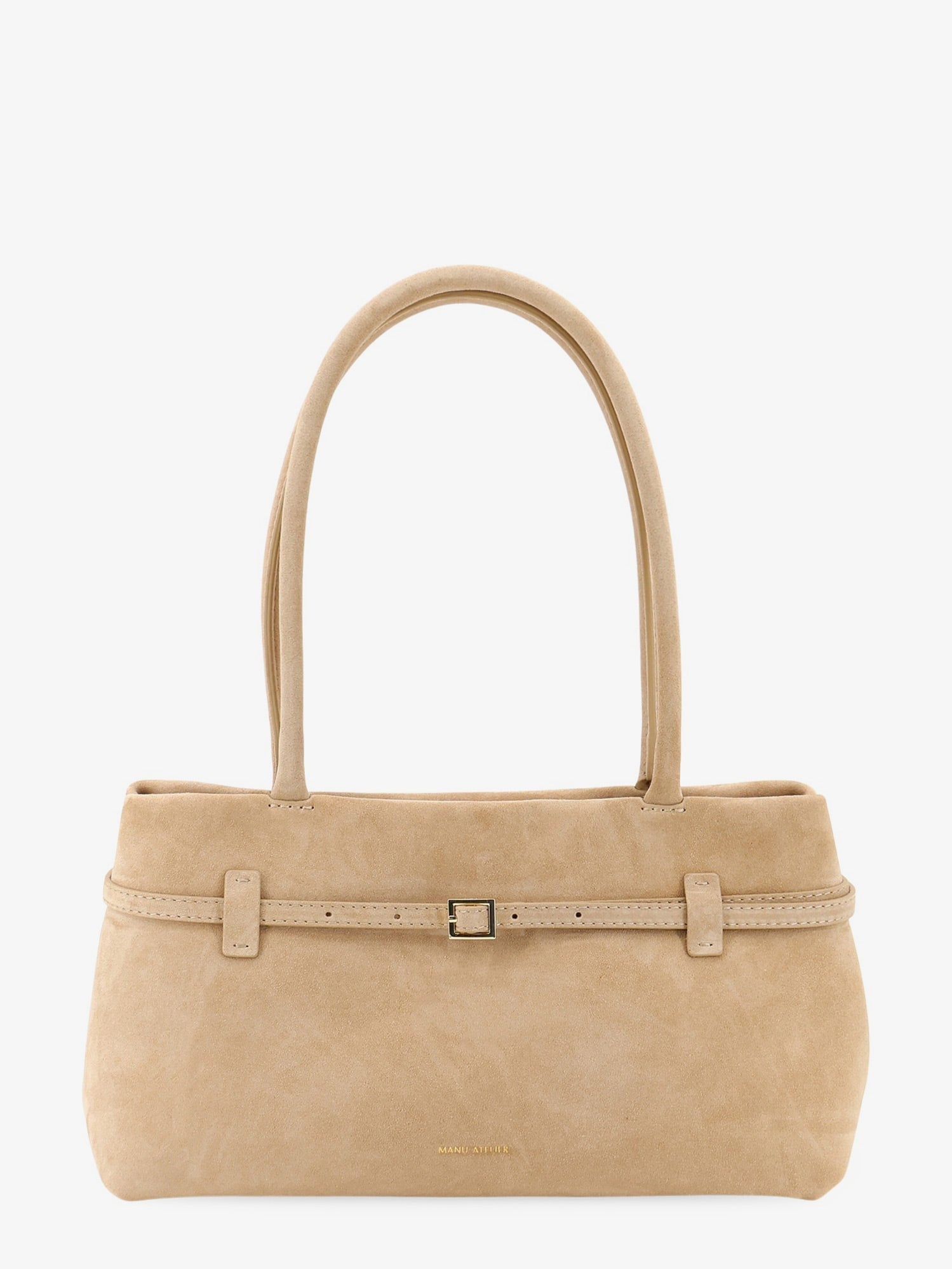Manu Atelier Women's Le Cambon East West Suede Shoulder Bag CACHEMIRE