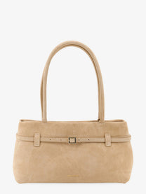 Manu Atelier Women's Le Cambon East West Suede Shoulder Bag CACHEMIRE