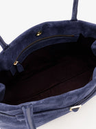 Manu Atelier Women's Le Cambon East West Suede Shoulder Bag Blue, view 4